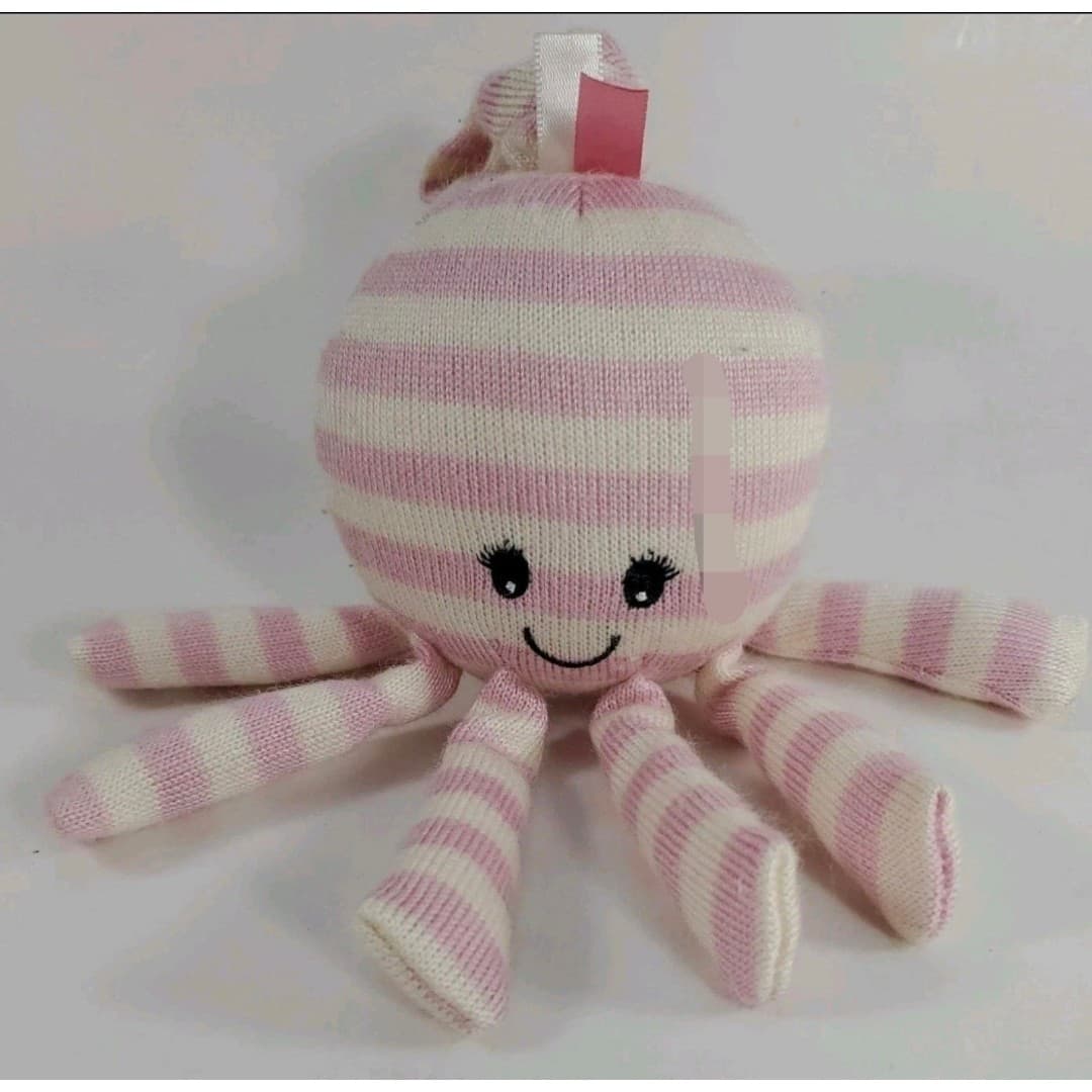 Little JELLYCAT Octavia Octopus Jitter Pink White Wiggles and Jiggles Pull Cord - Thumbnail 8