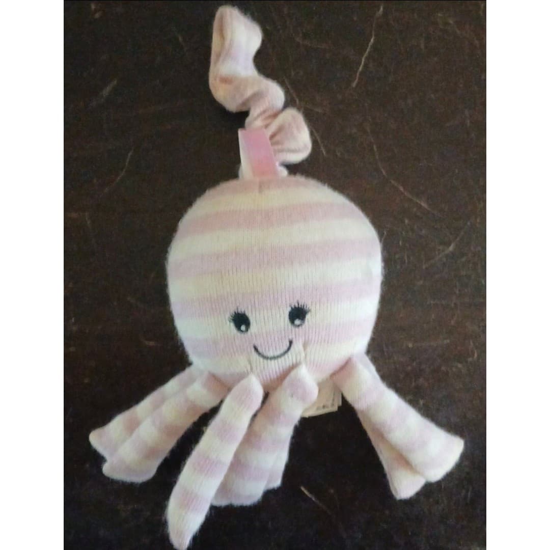 Little JELLYCAT Octavia Octopus Jitter Pink White Wiggles and Jiggles Pull Cord - Thumbnail 9