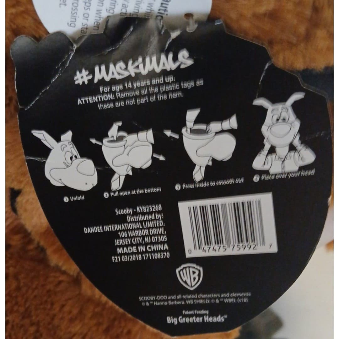 New SCOOBY DOO Oversized Mascot Greeter Head Plush Halloween Mask Adult Size - Thumbnail 3