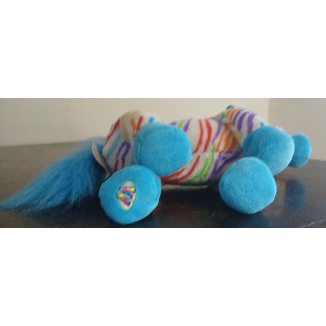 Webkinz Rainbow Zebra Ganz Plush HM486 / No Code] Retired 2011 Rare - Thumbnail 4