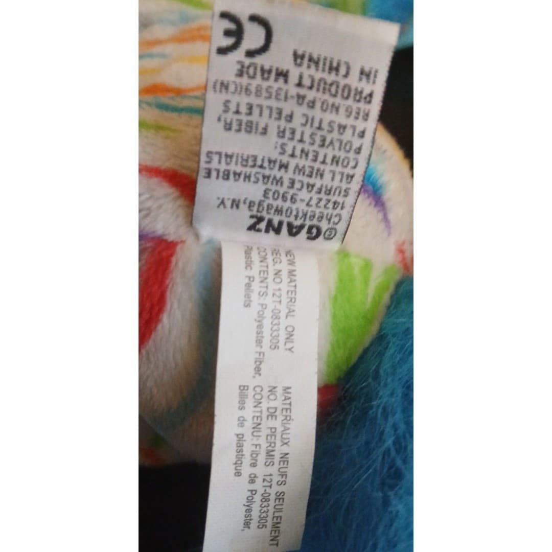 Webkinz Rainbow Zebra Ganz Plush HM486 / No Code] Retired 2011 Rare - Thumbnail 7