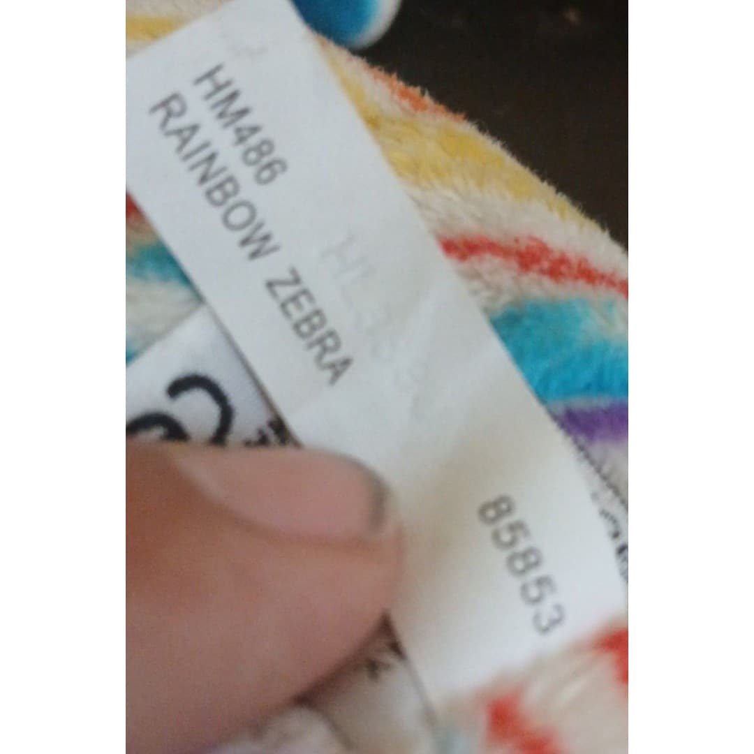Webkinz Rainbow Zebra Ganz Plush HM486 / No Code] Retired 2011 Rare - Thumbnail 8