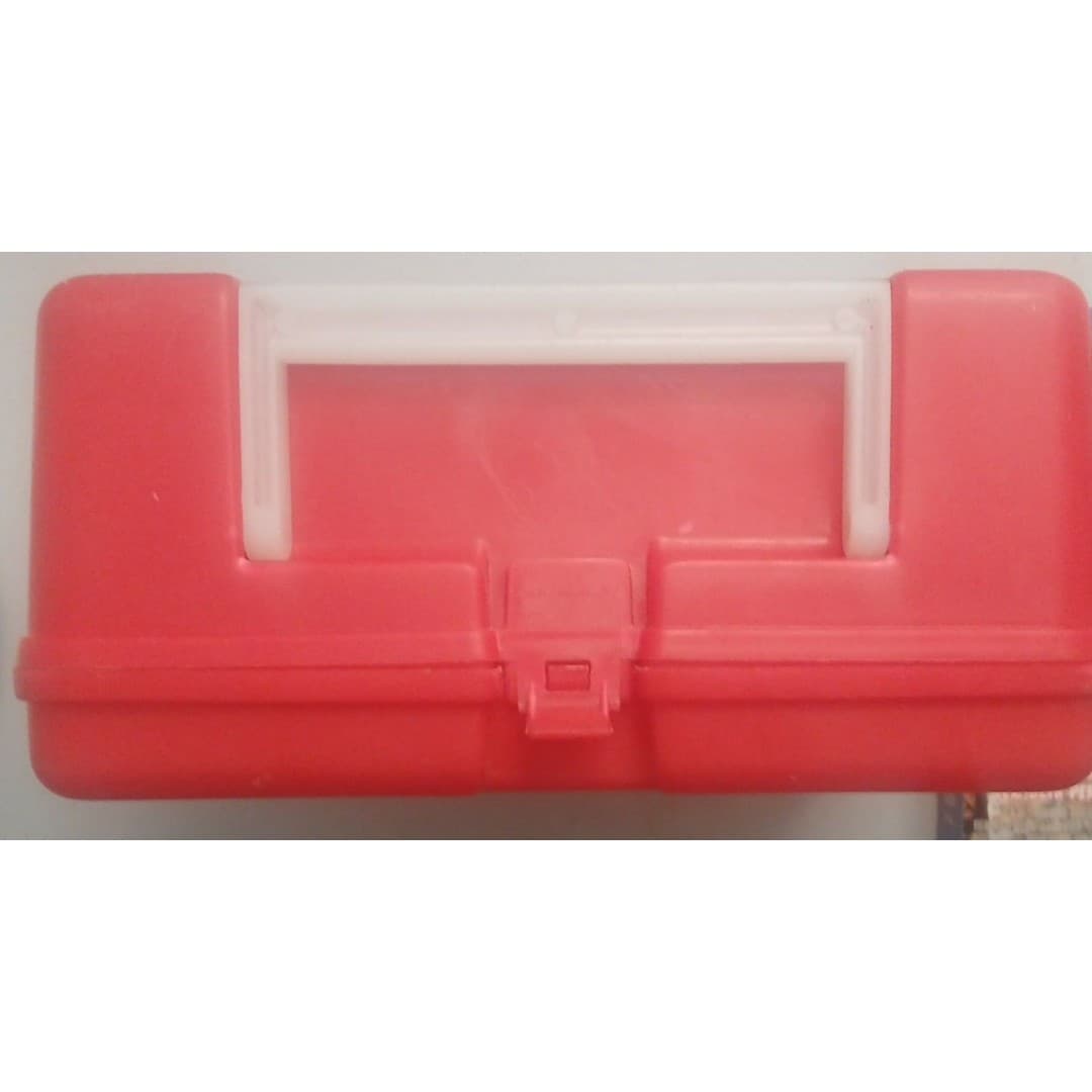 The Flintstones Movie Red Plastic Thermos Lunch Box w The VHS Flintstones Movie - Thumbnail 6