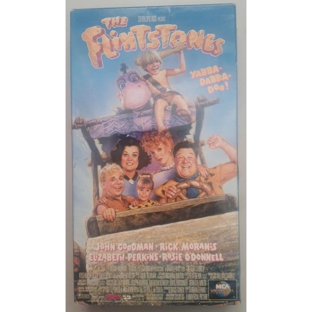 The Flintstones Movie Red Plastic Thermos Lunch Box w The VHS Flintstones Movie - Thumbnail 4