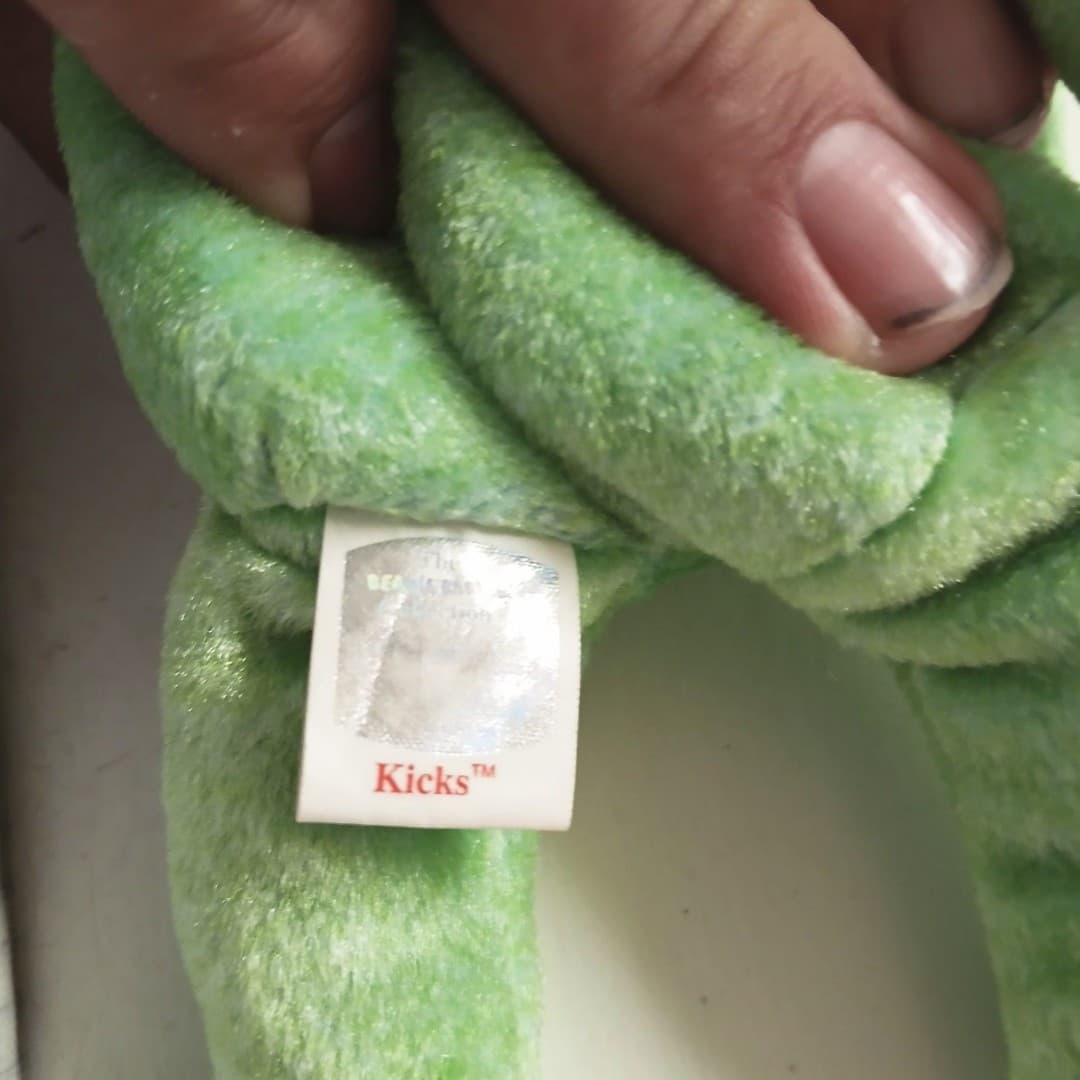 Ty Kicks soccer bear nwt 1999 vintage beanie babies - Thumbnail 5