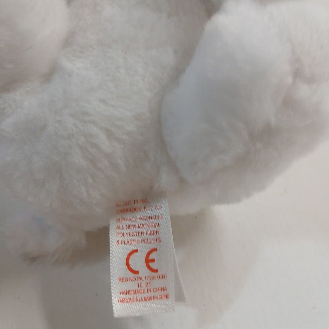 Ty Beanie Boo "Tabor" the Pink & White Tiger. - Thumbnail 7