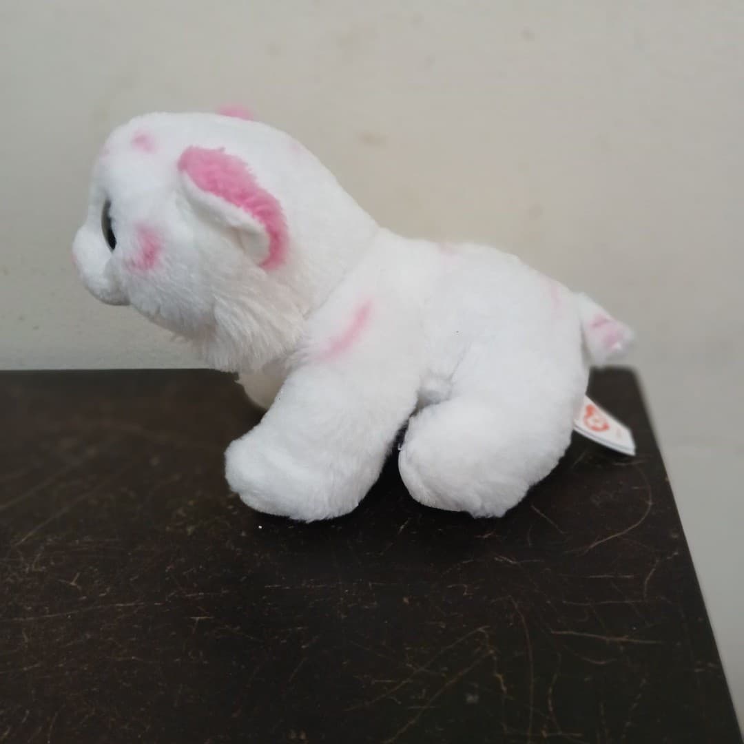 Ty Beanie Boo "Tabor" the Pink & White Tiger. - Thumbnail 3