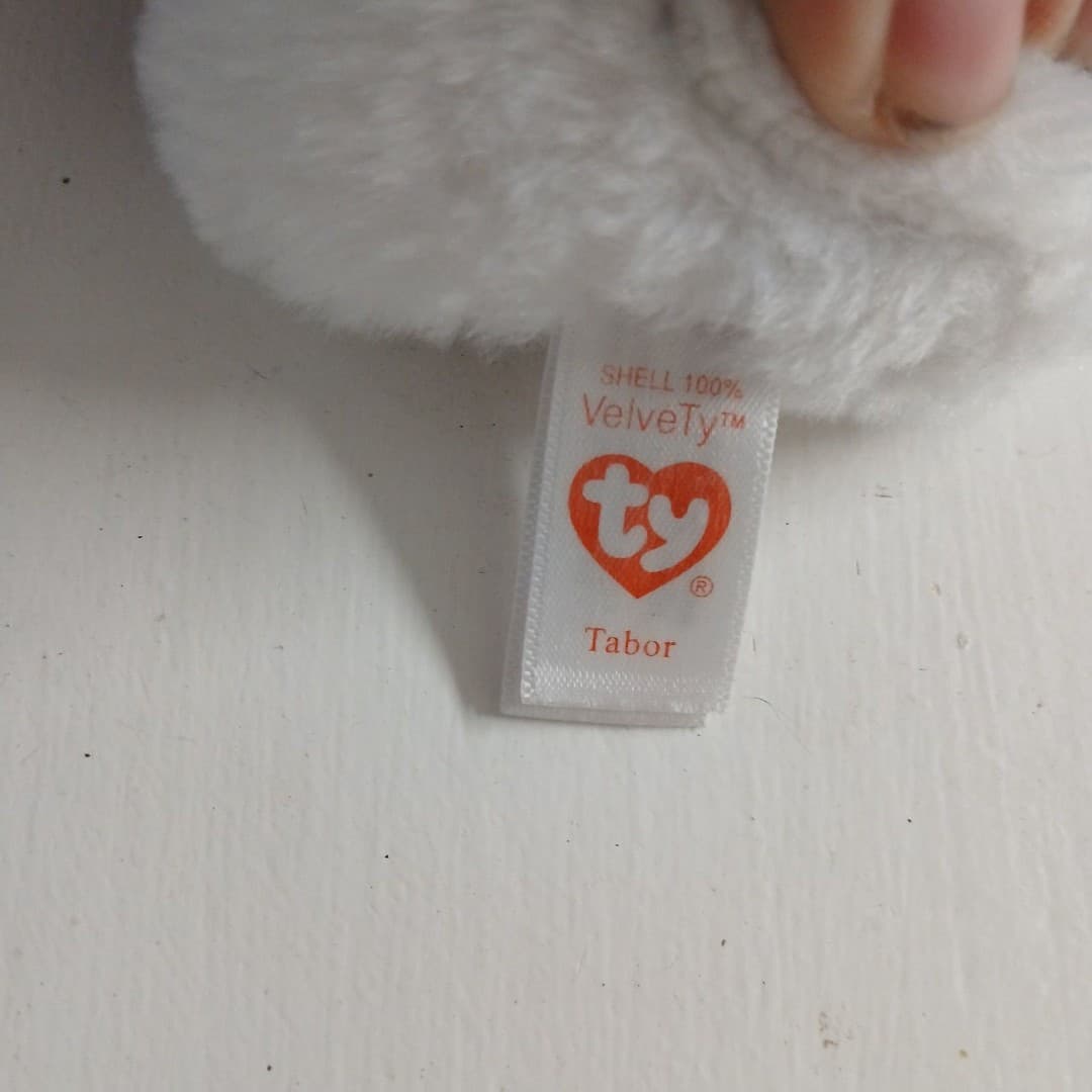 Ty Beanie Boo "Tabor" the Pink & White Tiger. - Thumbnail 6