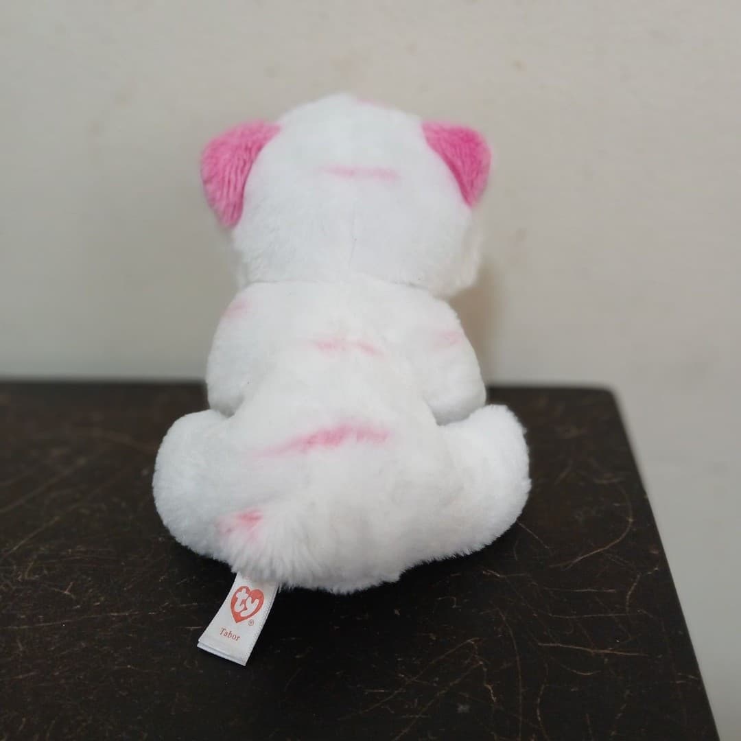 Ty Beanie Boo "Tabor" the Pink & White Tiger. - Thumbnail 4