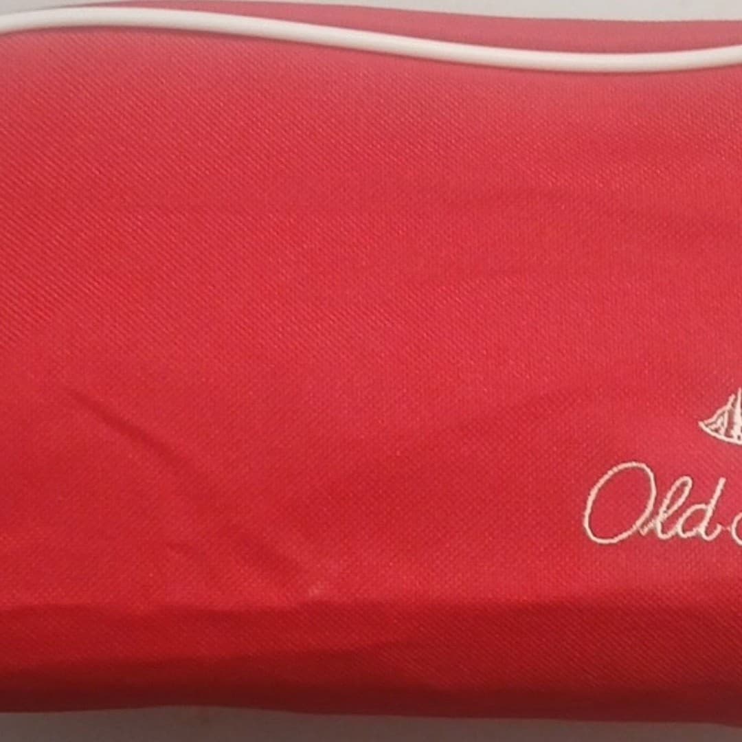Vintage 1990s Old Spice Classic Red & White Small Travel Toiletry Zipper Bag