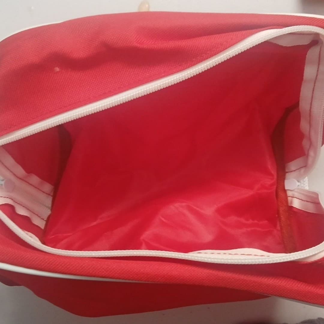 Vintage 1990s Old Spice Classic Red & White Small Travel Toiletry Zipper Bag - Thumbnail 5
