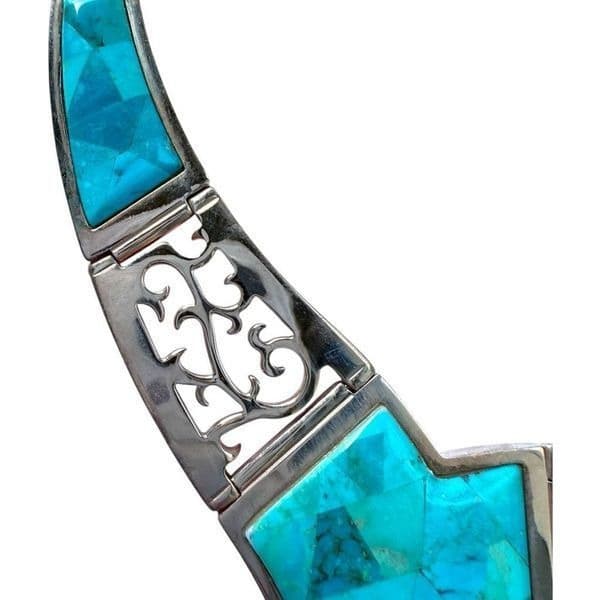 JAY KING DTR Mine Finds Genuine Turquoise Gemstone Copper Rose Gold Tone Bib Sta - Thumbnail 4