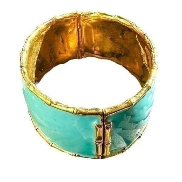 Lilly Pulitzer Womens Elegant Cuff Bracelet Gold Blue Tone - Thumbnail 2