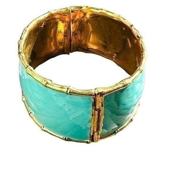 Lilly Pulitzer Womens Elegant Cuff Bracelet Gold Blue Tone - Thumbnail 4