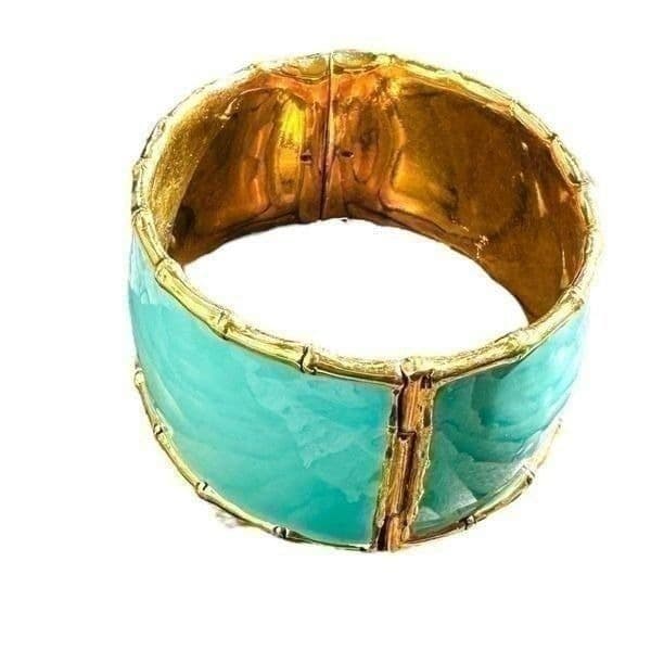 Lilly Pulitzer Womens Elegant Cuff Bracelet Gold Blue Tone - Thumbnail 5
