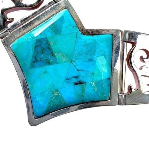 JAY KING DTR Mine Finds Genuine Turquoise Gemstone Copper Rose Gold Tone Bib Sta - Thumbnail 2