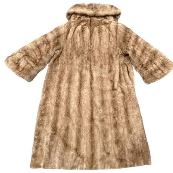 GENUINE MINK FUR COAT Vintage Full Length Autumn Haze Mink Coat Mink Coat Bell S - Thumbnail 10