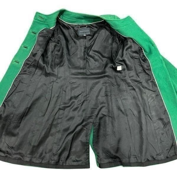 BANANA REPUBLIC Kelly Green Wool Trench Coat Jacket Embellished Buttons Work Pro - Thumbnail 3