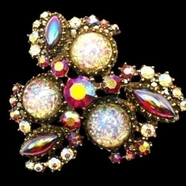 JULIANA D&E SCHREINER Glass Opal Dragons Breath Jelly Stone Aurora Borealis Broo - Thumbnail 8