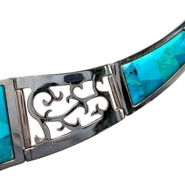 JAY KING DTR Mine Finds Genuine Turquoise Gemstone Copper Rose Gold Tone Bib Sta - Thumbnail 11