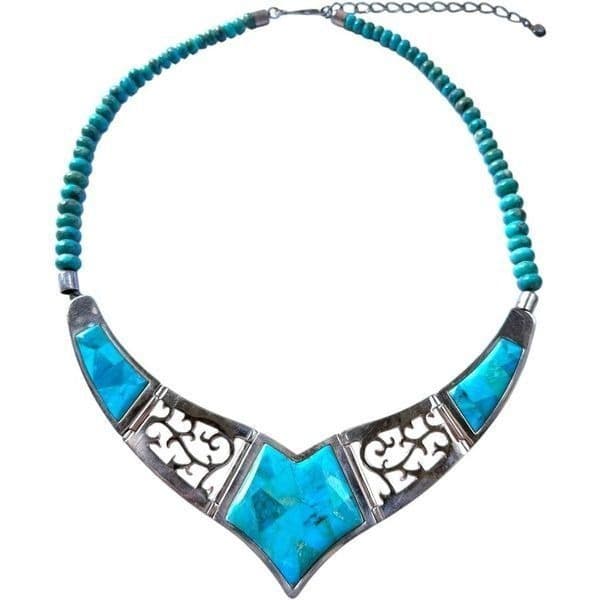 JAY KING DTR Mine Finds Genuine Turquoise Gemstone Copper Rose Gold Tone Bib Sta - Thumbnail 12