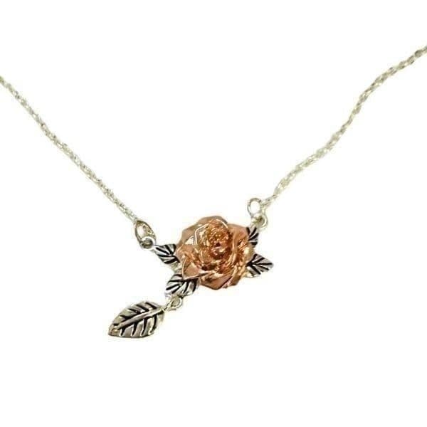 DISNEY Belle Princess Beauty and The Beast Rose Gold Silver Tone Floral Flower N - Image 1