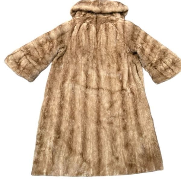 GENUINE MINK FUR COAT Vintage Full Length Autumn Haze Mink Coat Mink Coat Bell S - Thumbnail 4