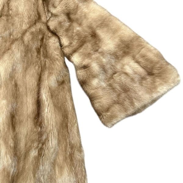 GENUINE MINK FUR COAT Vintage Full Length Autumn Haze Mink Coat Mink Coat Bell S - Thumbnail 12