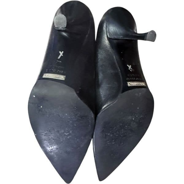 DOLCE & GABBANA Black High Heel Leather Court Pumps D&G Kitten Heel Shoes Dressy - Thumbnail 7