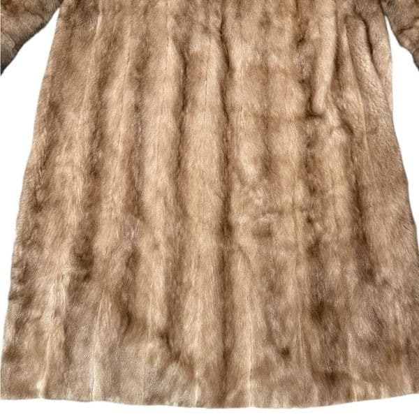 GENUINE MINK FUR COAT Vintage Full Length Autumn Haze Mink Coat Mink Coat Bell S - Thumbnail 5