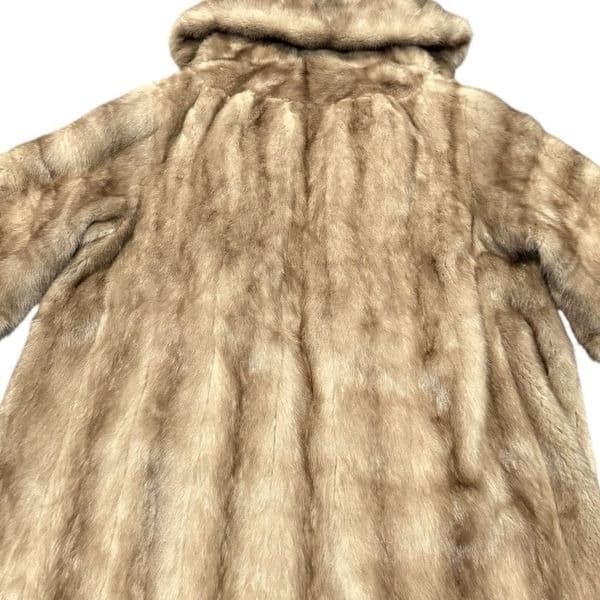 GENUINE MINK FUR COAT Vintage Full Length Autumn Haze Mink Coat Mink Coat Bell S - Thumbnail 8