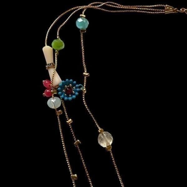 BETSY JOHNSON Jewelry Gold Pjnk Blue Green Sequin Rhinestone Heart Embellished F - Thumbnail 7