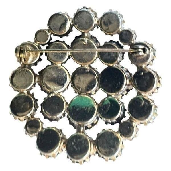 Vintage 1940’s URANIUM Glass & Green Aurora Borealis Circle Dogtooth Multi Dimen - Thumbnail 3