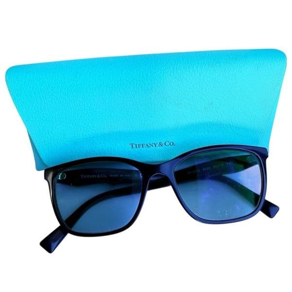TIFFANY & CO. Prescription Glasses & Case TF 2115 8055 Black Blue Cat Eye Eyegla - Image 1