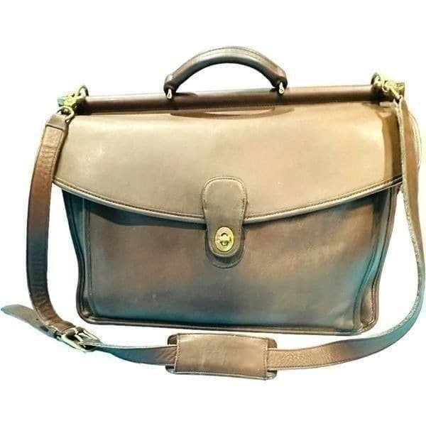 COACH Vintage Coach Circa 1995 USA 5266 Beekman Briefcase Brown Leather Shoulder - Thumbnail 9