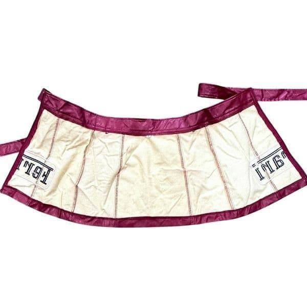 FERRARI Vintage Ferrari Maroon Red Faux Leather Mini Skirt Belted Logo Patch Y2K - Thumbnail 8