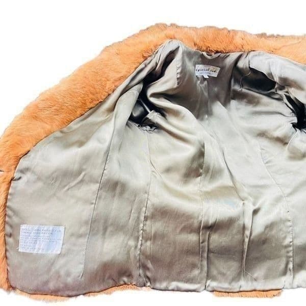 FUR COAT Y2K Vintage SPLIT END LTD. British Tan Genuine Rabbit Fur Winter Coat J - Thumbnail 9