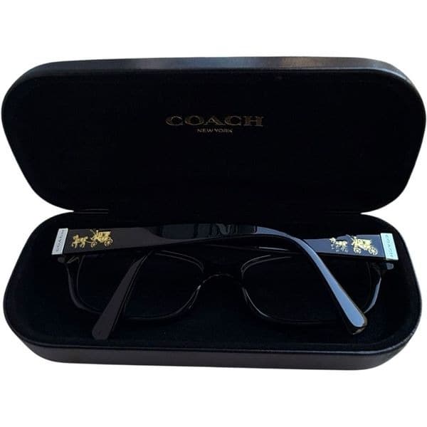 COACH HC6078 Prescription Glasses Black Gold Horse & Carriage Eyeglasses With Ca - Thumbnail 4