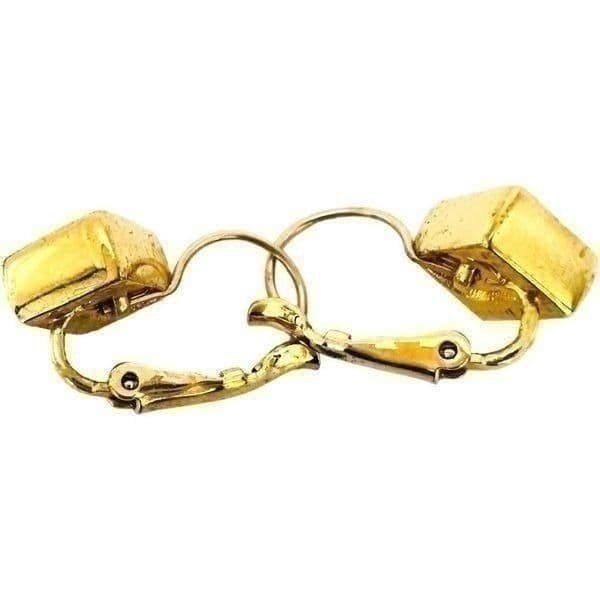 NOLAN MILLER Signed Vintage Rhinestone Coral Orange Floral Brooch and Crystal Ea - Thumbnail 5