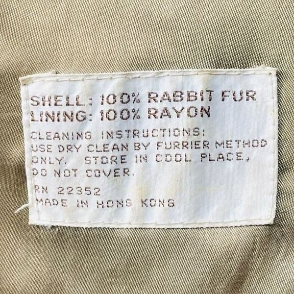 FUR COAT Y2K Vintage SPLIT END LTD. British Tan Genuine Rabbit Fur Winter Coat J - Thumbnail 12