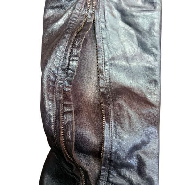 POUR LA VICTOIRE Victorella Dark Brown Leather Over The Knee Boots Shoes Zipper - Thumbnail 7