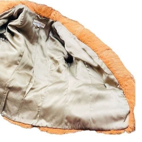 FUR COAT Y2K Vintage SPLIT END LTD. British Tan Genuine Rabbit Fur Winter Coat J - Thumbnail 10
