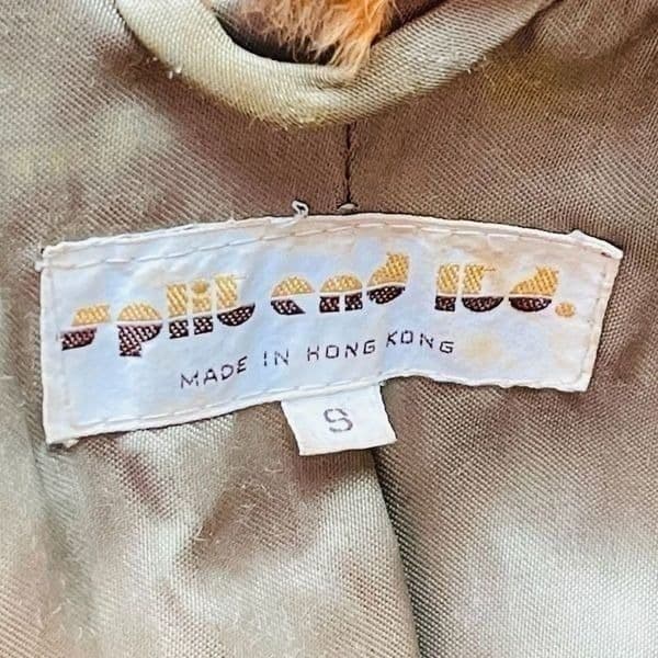 FUR COAT Y2K Vintage SPLIT END LTD. British Tan Genuine Rabbit Fur Winter Coat J - Thumbnail 11