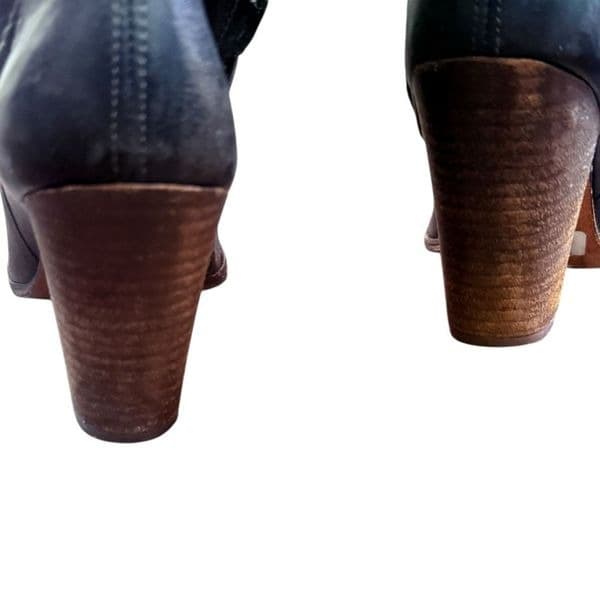 POUR LA VICTOIRE Victorella Dark Brown Leather Over The Knee Boots Shoes Zipper - Thumbnail 4