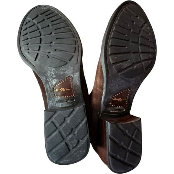 BORN CROWN Cricket Suede Boots Brown Leather Boots Tall Knee High Riding Boots S - Thumbnail 5