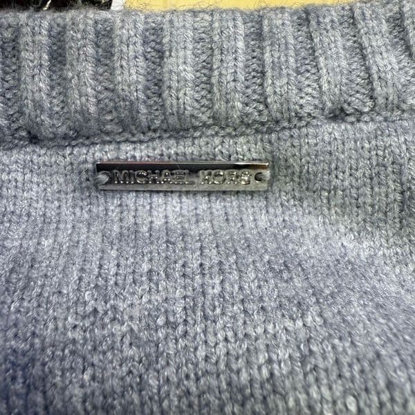 Michael Kors Chain-Neck Sleeveless Sweater Tunic Pearl Heather Gray NWT Size M S - Thumbnail 6