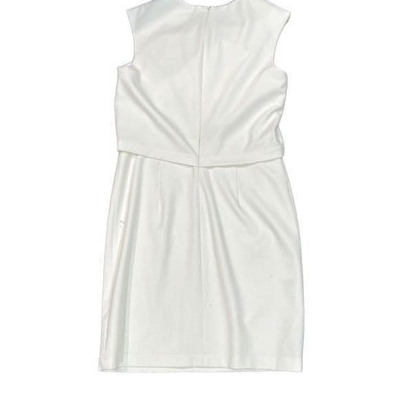 SHOSHANNA Nuri Stretch White Sheath Shift Cocktail Party Dress Made in USA Size - Thumbnail 2