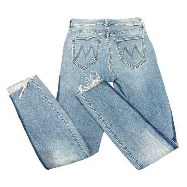 MOTHER Denim Pants Jeans ANTHROPOLOGIE $228 Retail The Stunner Zip Ankle Step Fr - Thumbnail 2