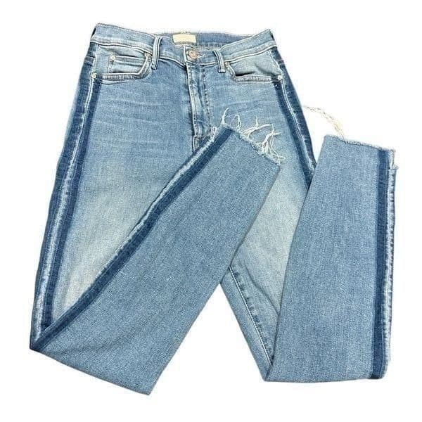 MOTHER Denim Pants Jeans ANTHROPOLOGIE $228 Retail The Stunner Zip Ankle Step Fr - Thumbnail 4