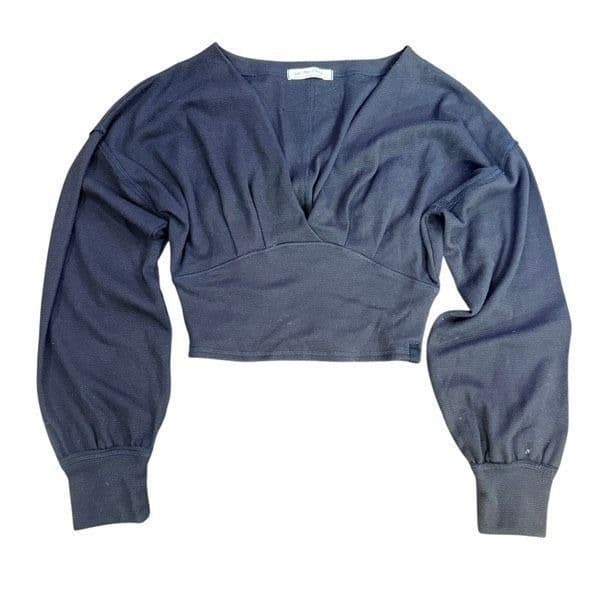 FREE PEOPLE All Nighter Fitted Top We The Free Black Thermal Long Sleeve Urban O - Thumbnail 8